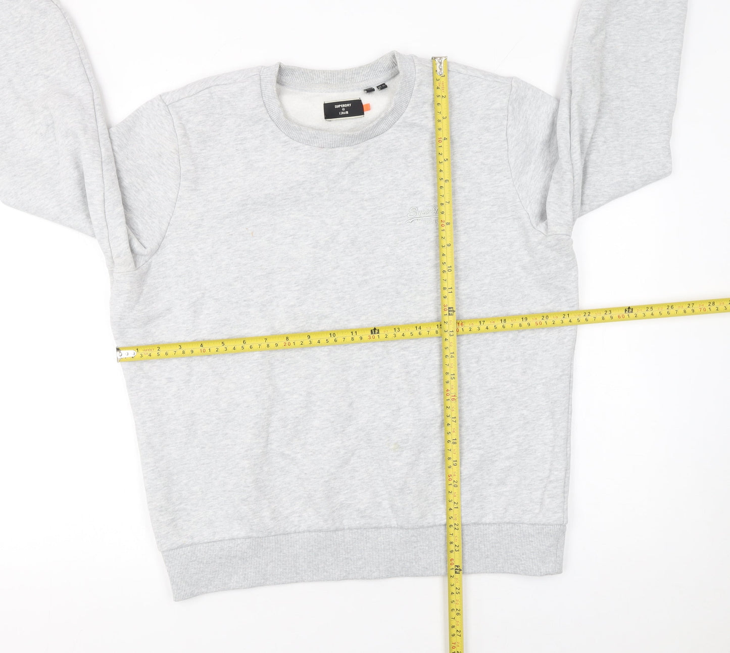 Superdry Women's Grey Crew Neck Pullover Sweatshirt UK 12