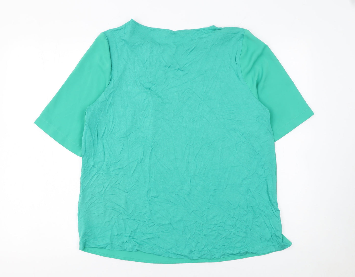 Dunnes Stores Womens Green Short Sleeve Basic Blouse Size 12