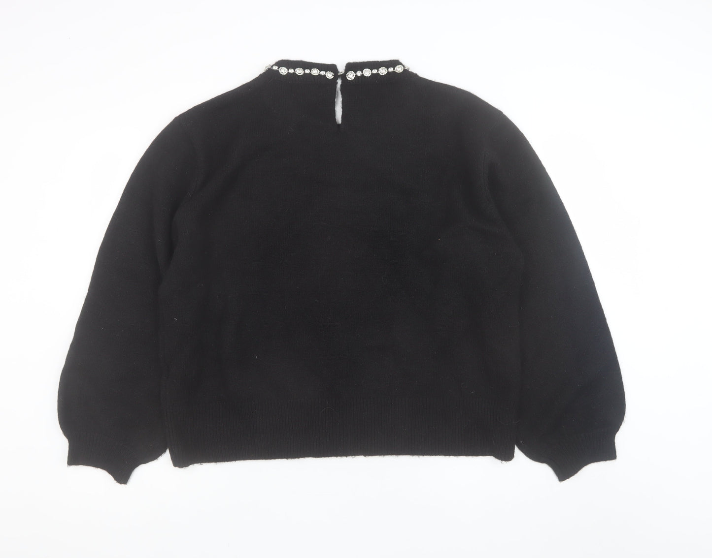 Millie Mackintosh Women's Black Jewel Neck Long Sleeve Pullover Jumper Size 20