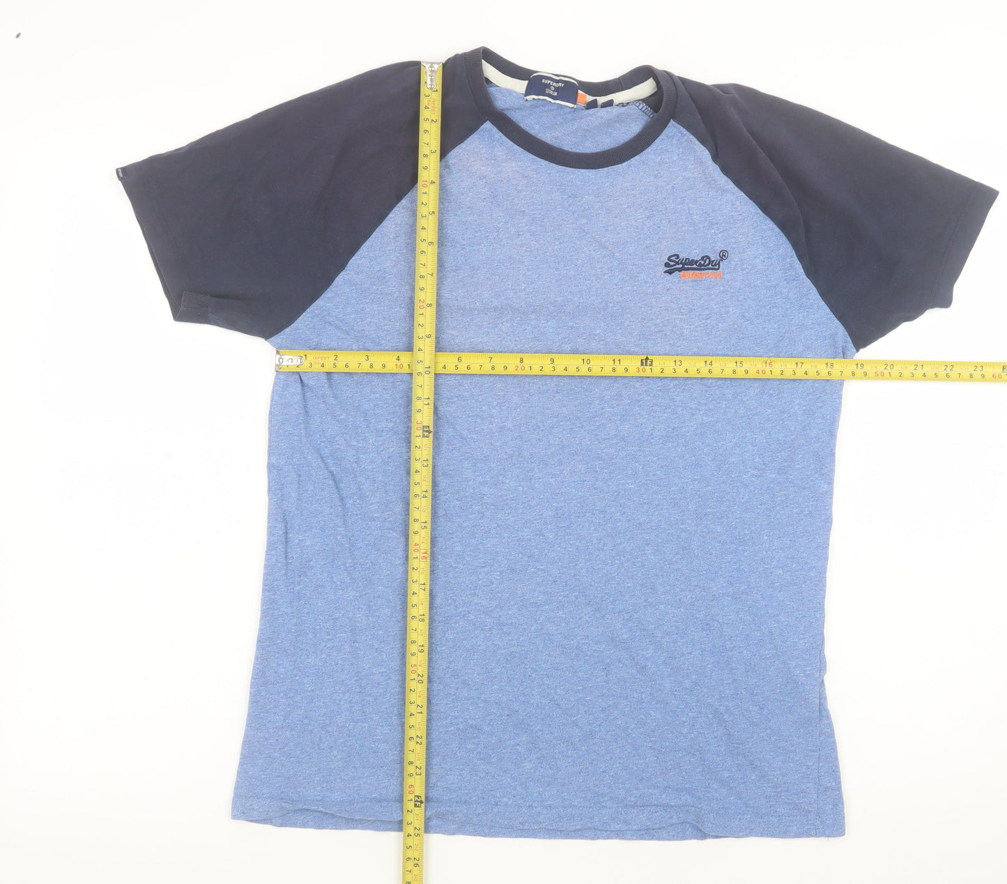 Superdry Men's Blue Colourblock Crew Neck Short Sleeve T-Shirt Size M