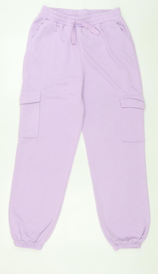 Dunnes Stores Women’s Lilac Cargo Jogger Trousers Size 10 Elastic Waist