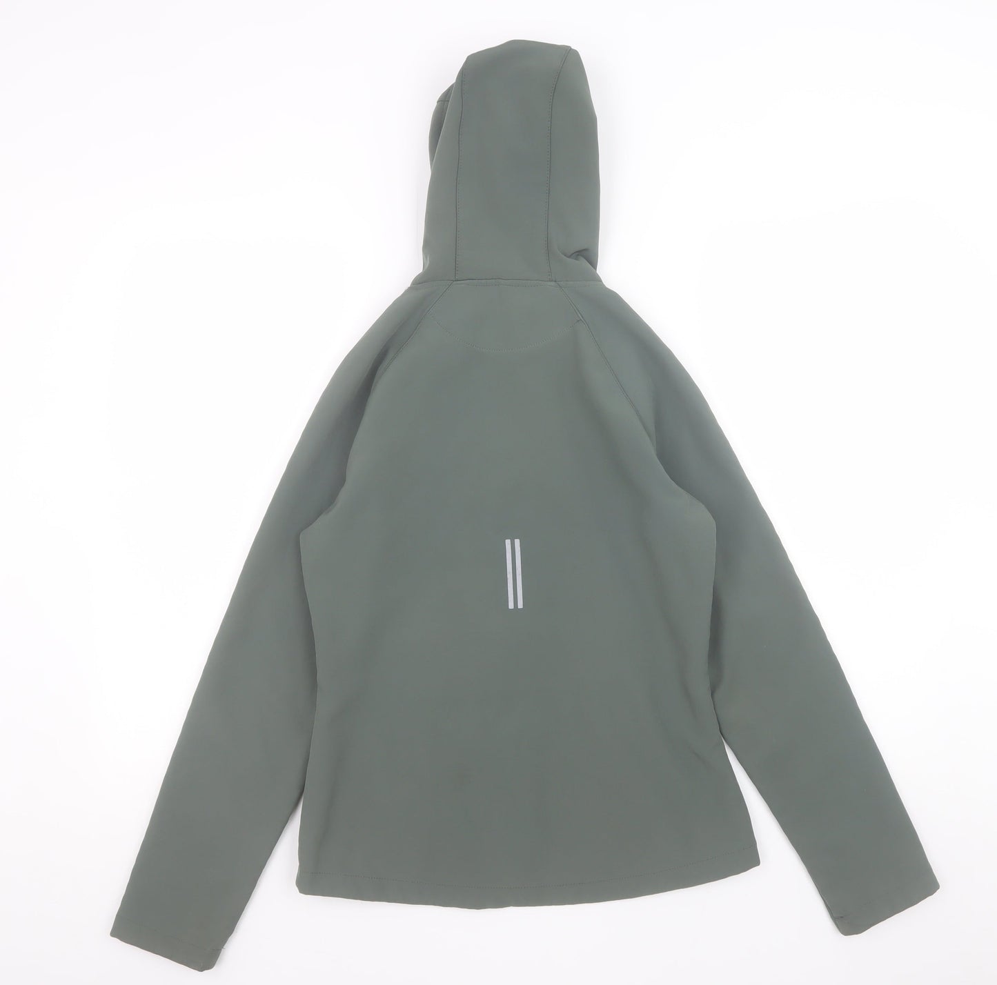 WORK OUT Womens Green XS Softshell Hooded Zip Jacket