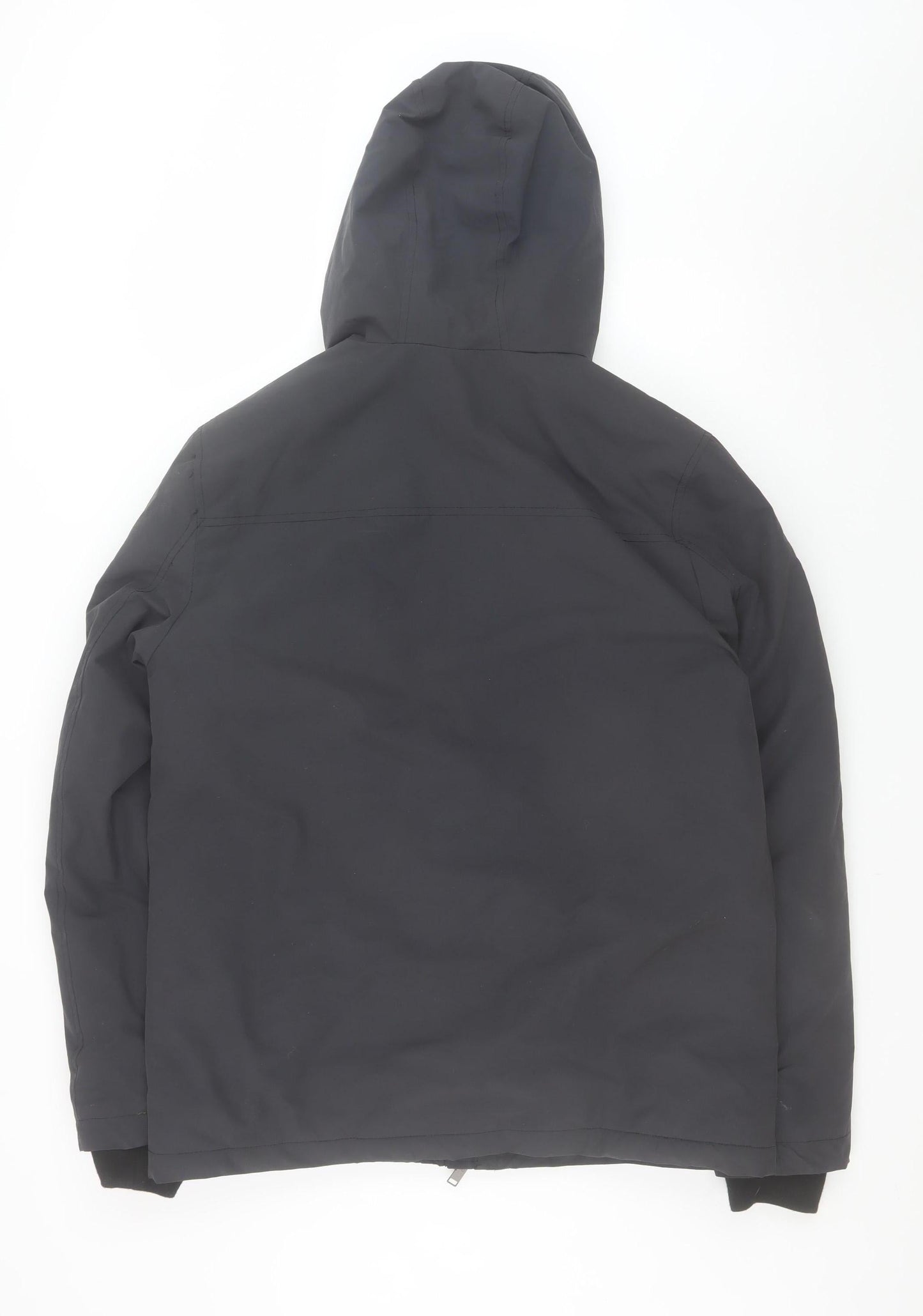 Racing Green Men’s Black Parka Jacket M Hooded Water Resistant