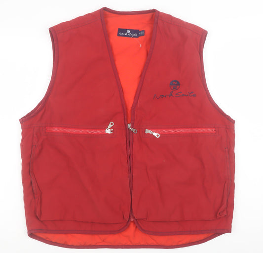 North Sails Mens Red Cotton Waistcoat M Regular Fit Outdoor Bodywarmer