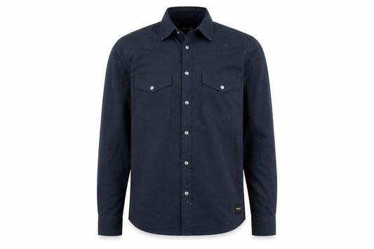 Only & Sons Mens Blue Slim Fit Cotton Long Sleeve Button-Up Shirt M