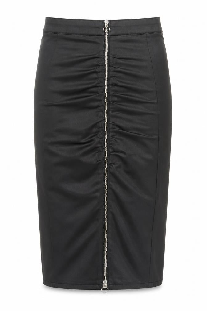 Zara Women Black XS Stretch Pencil Skirt with Zip Detail