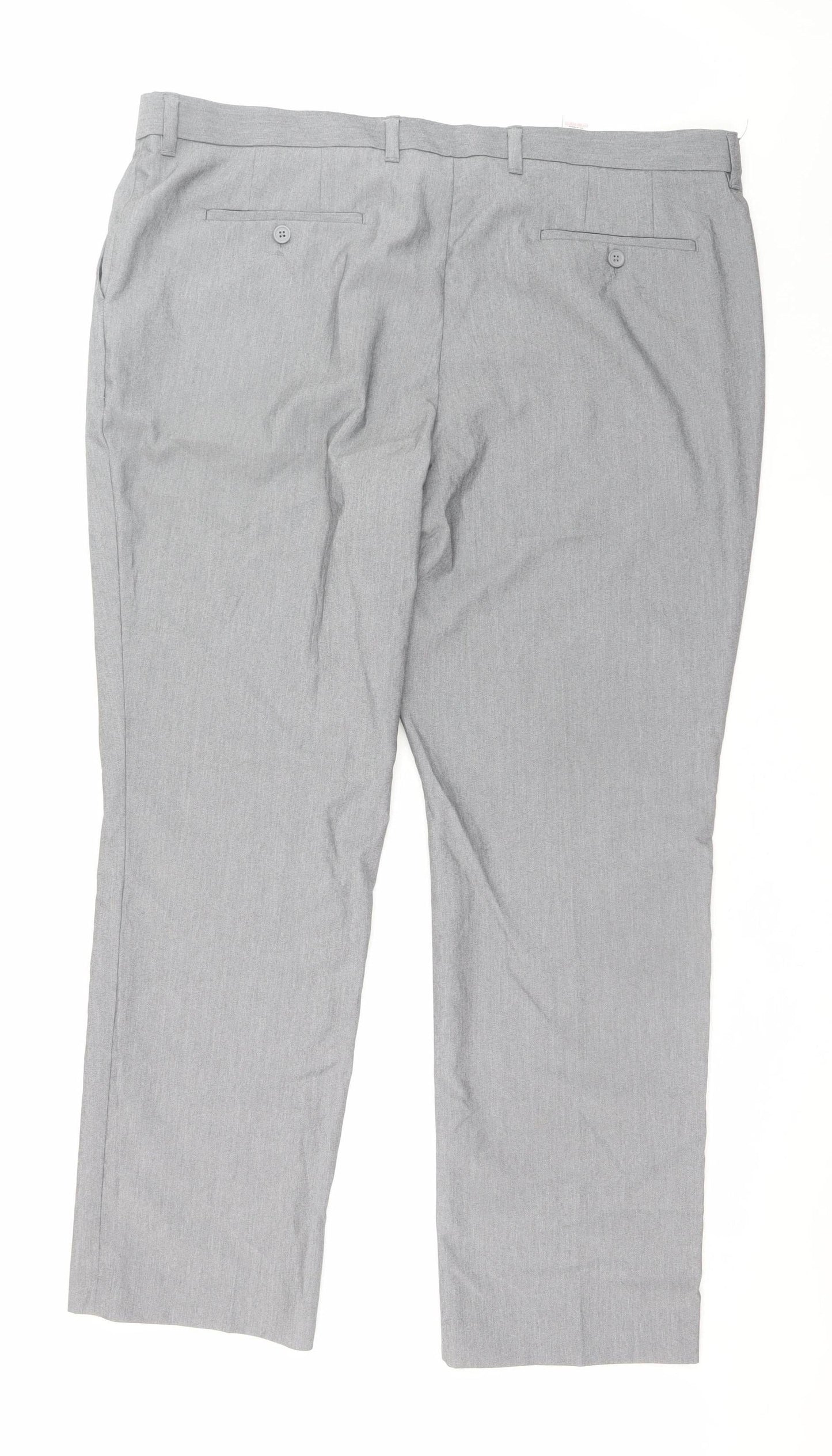 Next Men’s Grey 42R Regular Fit Dress Pants Trousers