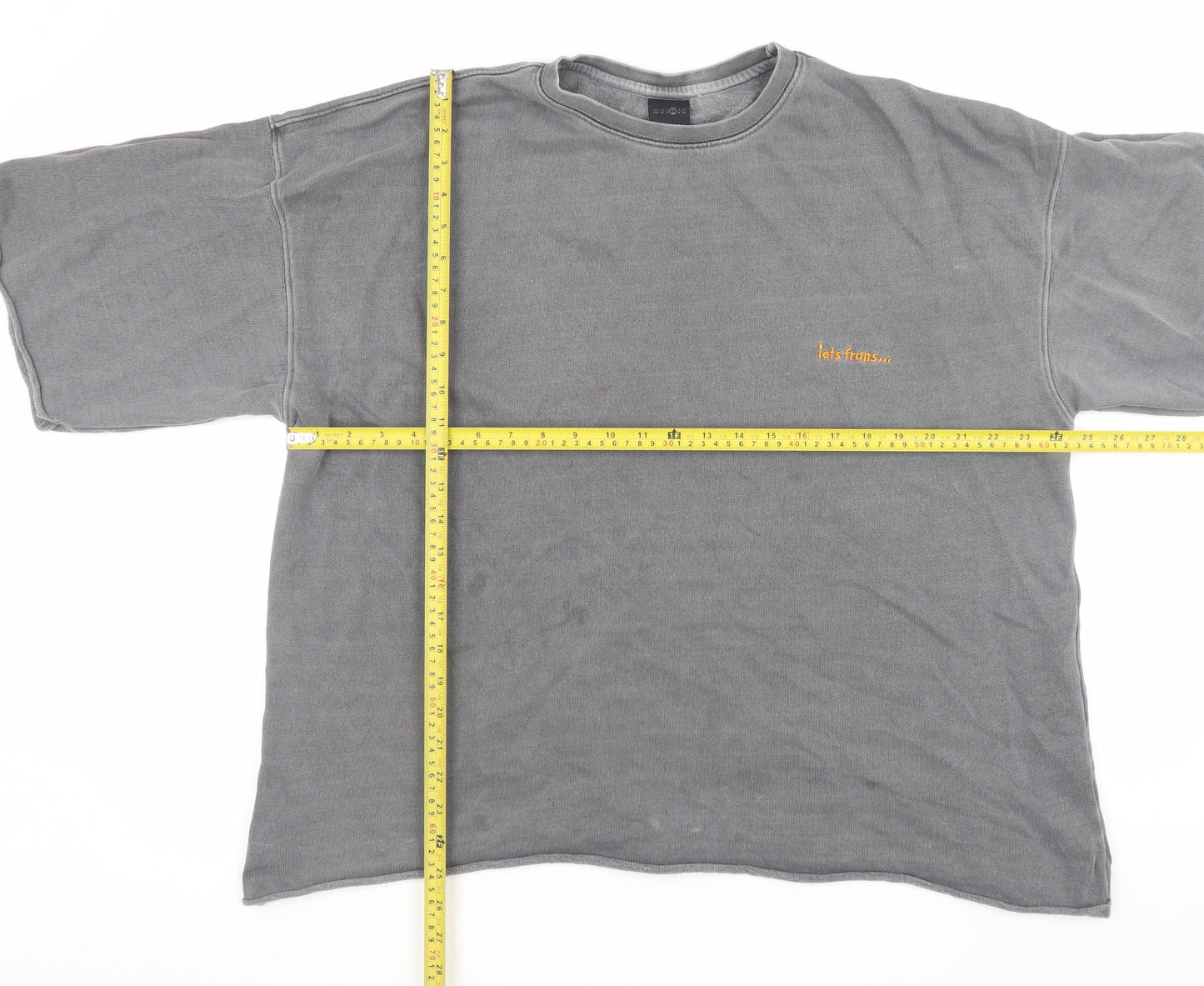 Iets Frans Men’s Grey Relaxed Fit Cotton T-Shirt M