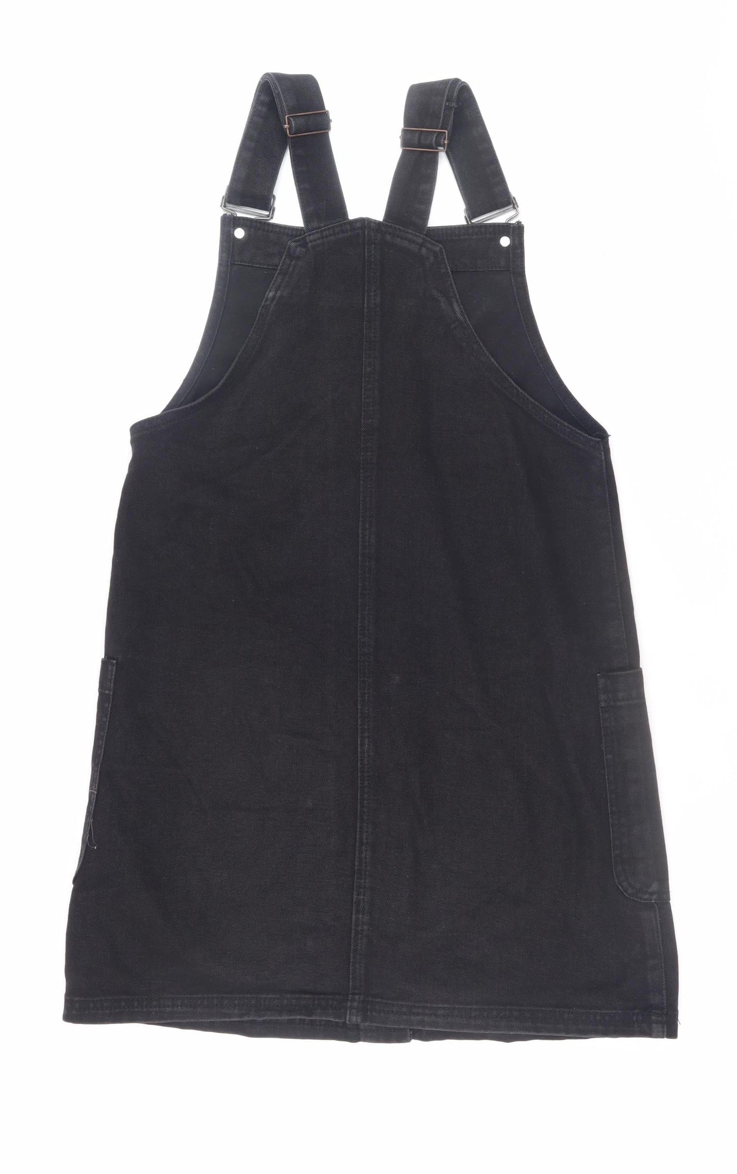 Red Herring Women's Black Denim Pinafore Dress Size 10