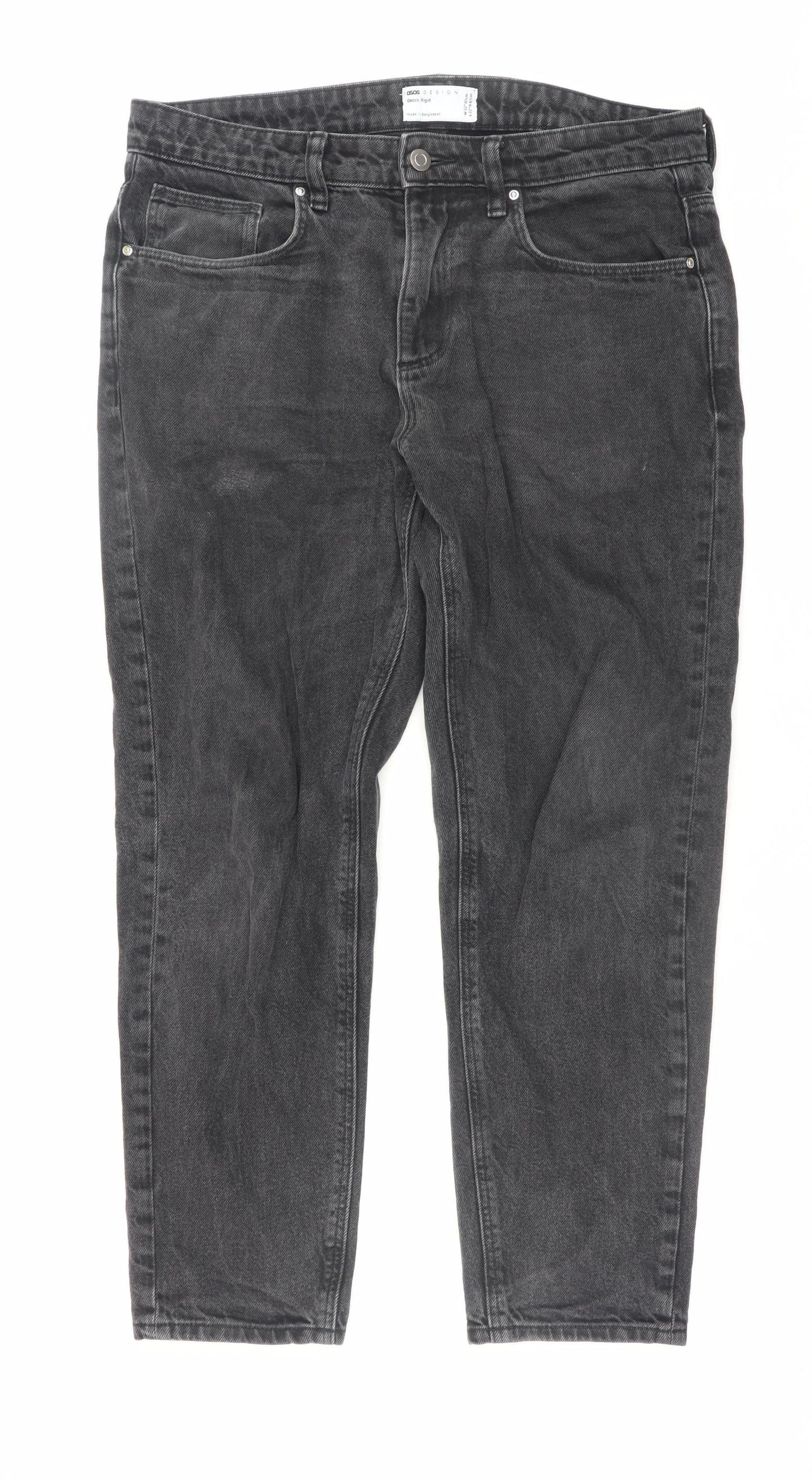 ASOS Design Women's Black Classic Rigid Straight Jeans Size 32