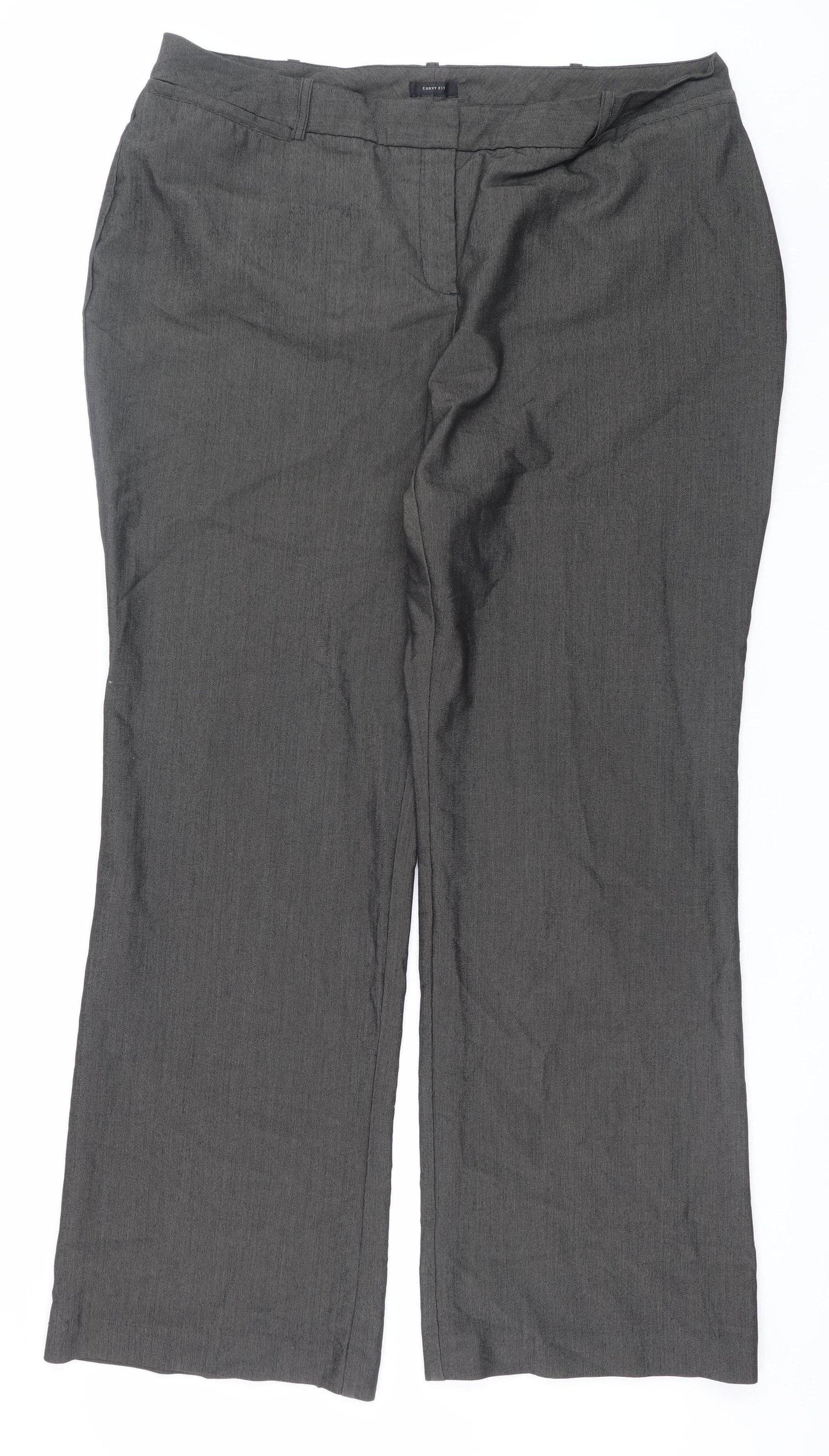 Worthington Women’s Grey Dress Pants Size 12 Regular Straight Leg Work Trousers