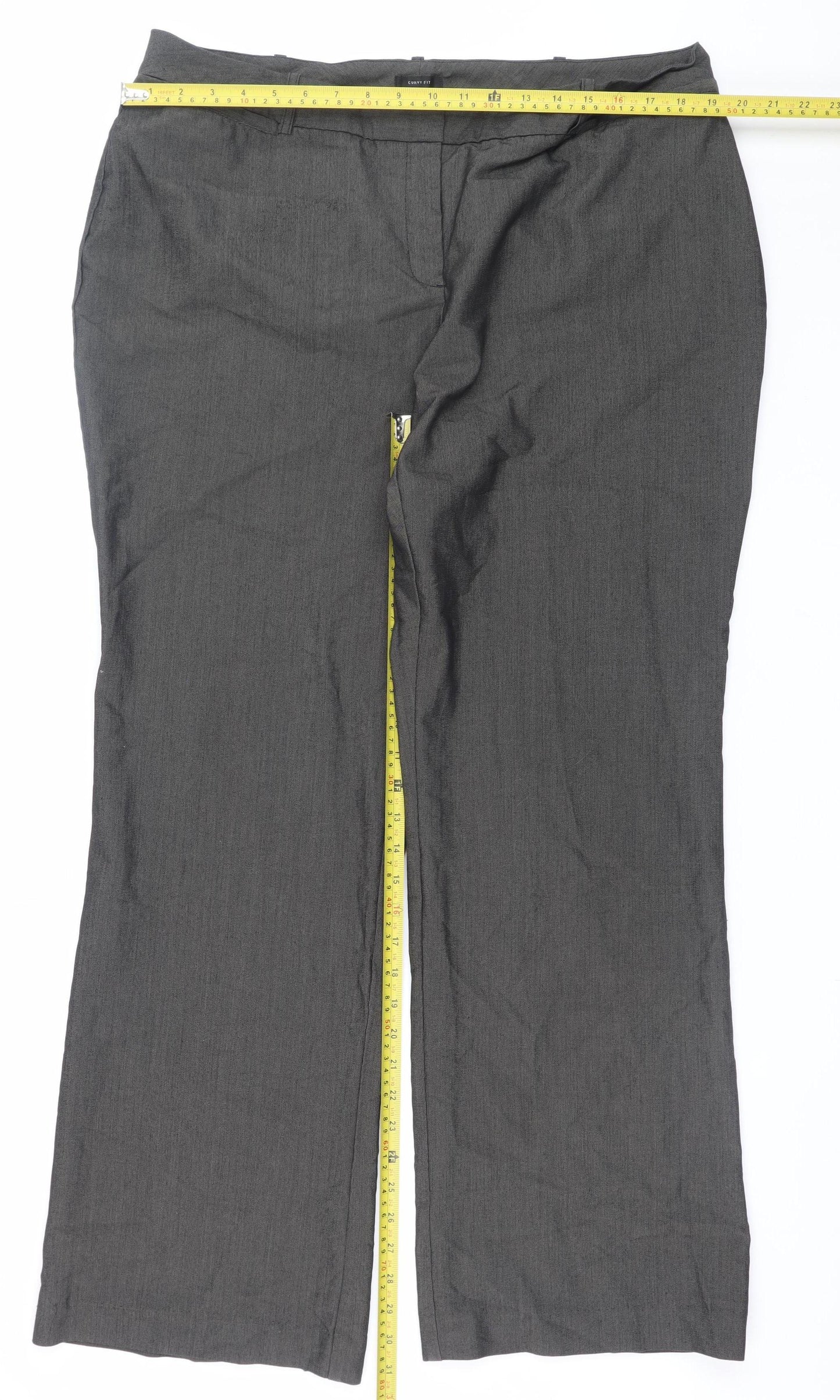 Worthington Women’s Grey Dress Pants Size 12 Regular Straight Leg Work Trousers