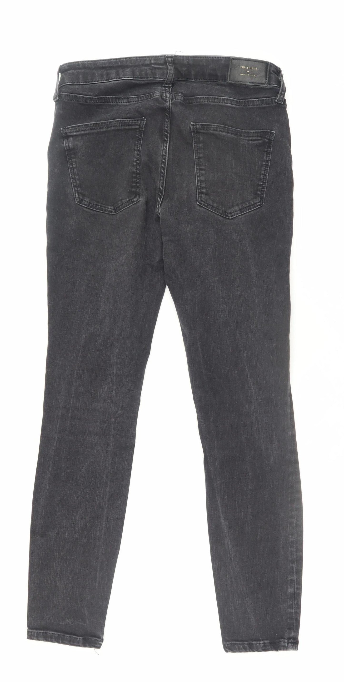 ZARA Women’s Black Skinny Jeans Size 12 Mid Rise Denim