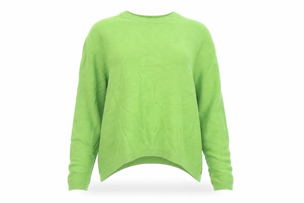 Zara Women's Green Crew Neck Knit Jumper Size 12 Viscose Blend
