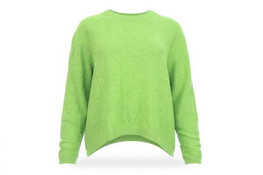 Zara Women's Green Crew Neck Knit Jumper Size 12 Viscose Blend