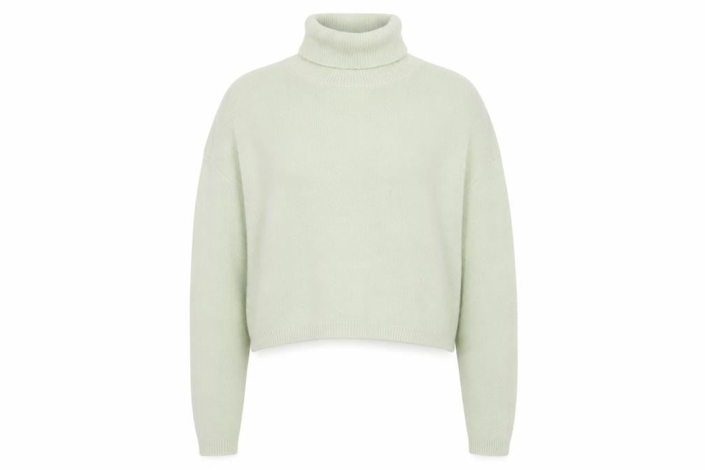 Bershka Women Green Roll Neck Knit Jumper Size 8