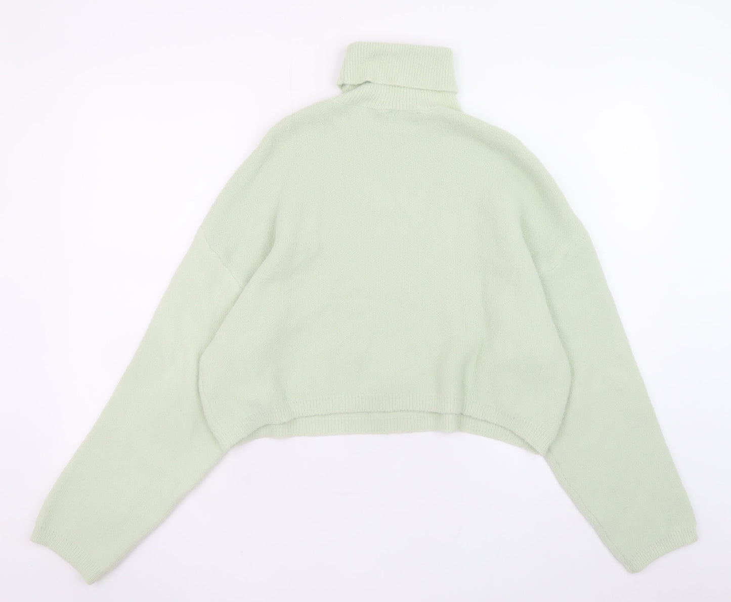 Bershka Women Green Roll Neck Knit Jumper Size 8