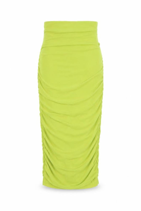 Oh Polly Women’s Green Ruched Midi Pencil Skirt Size 6