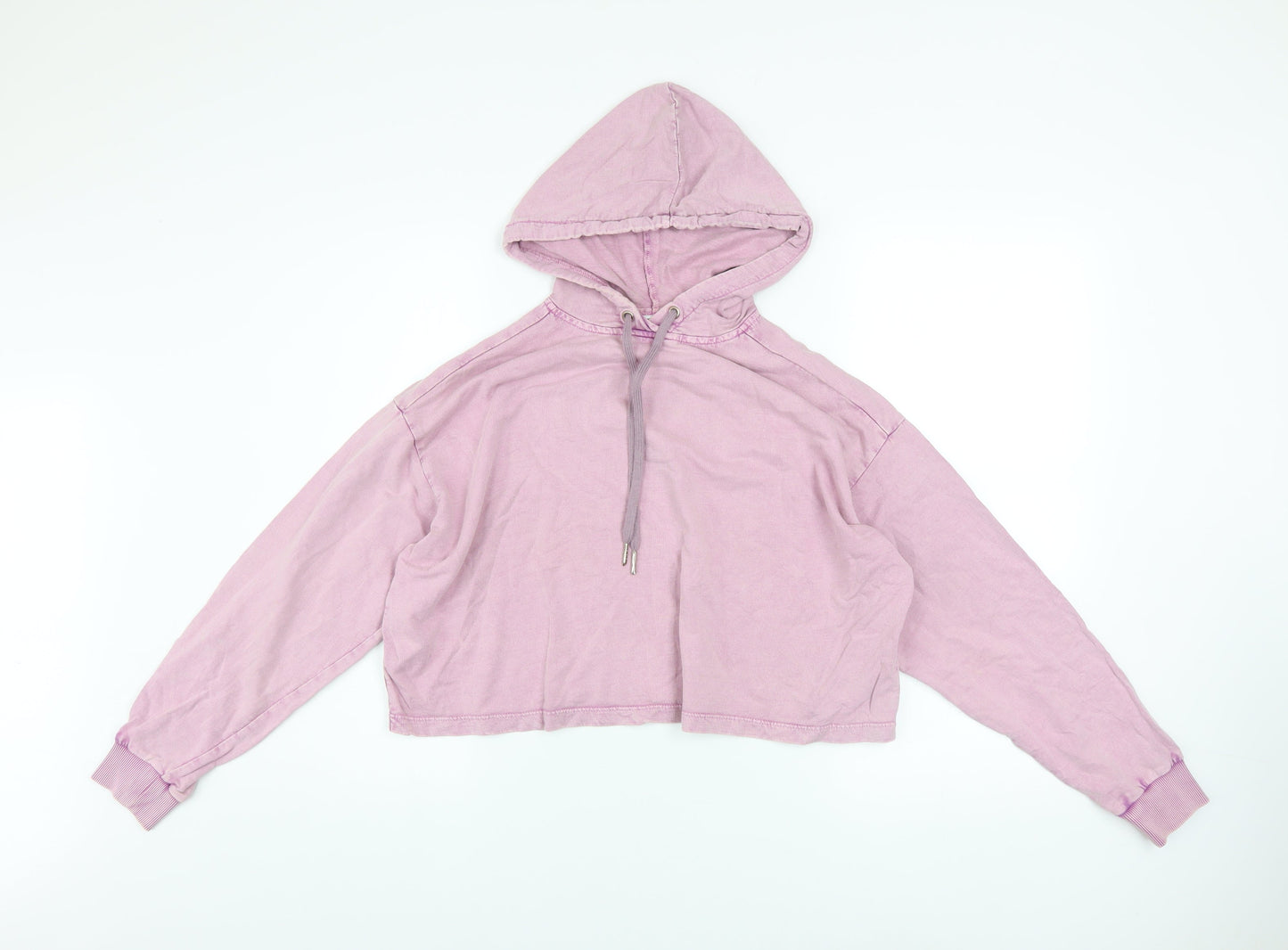 ASOS Design Women’s Pink Crop Hoodie UK 6 Petite 100% Cotton