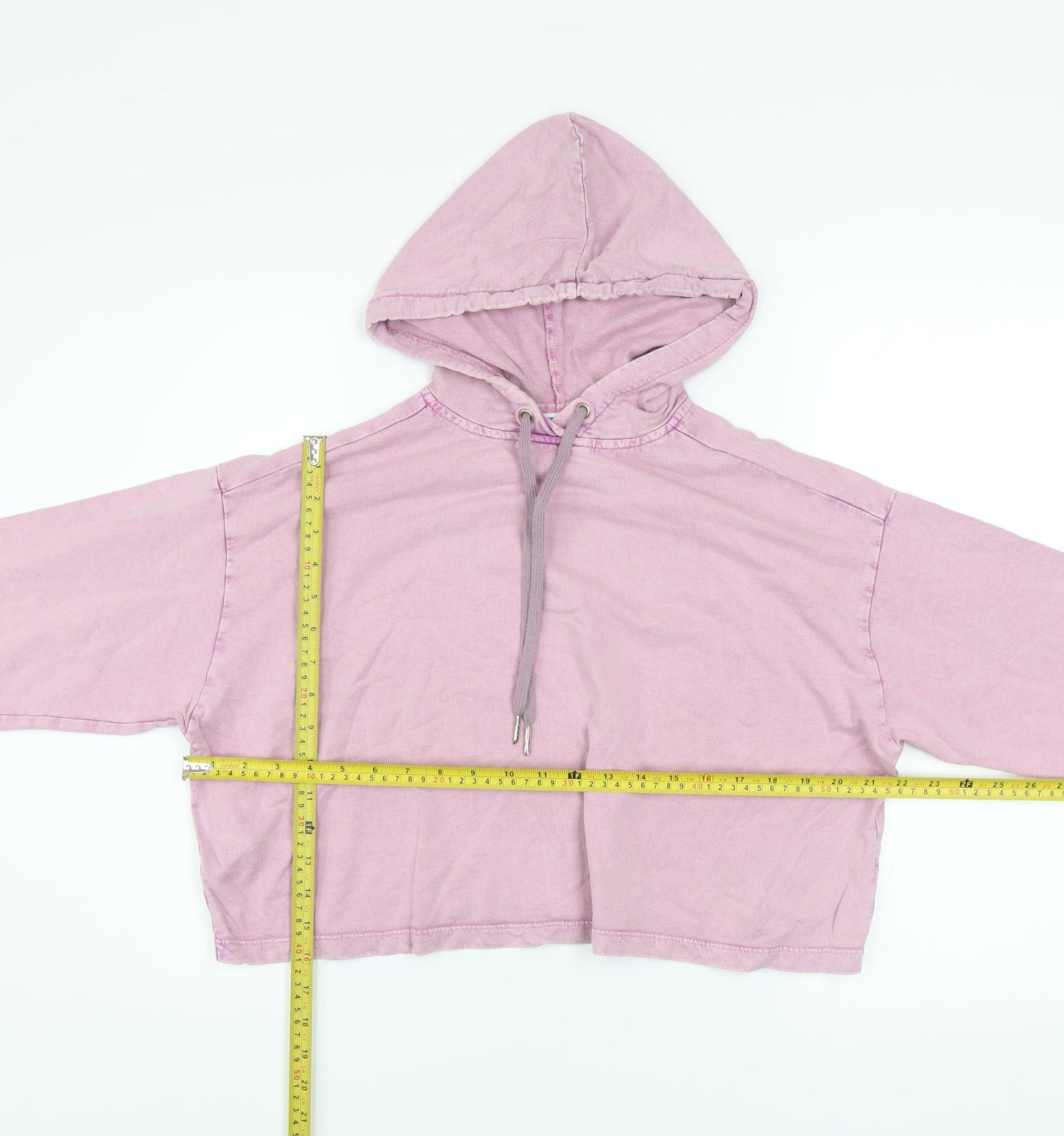 ASOS Design Women’s Pink Crop Hoodie UK 6 Petite 100% Cotton