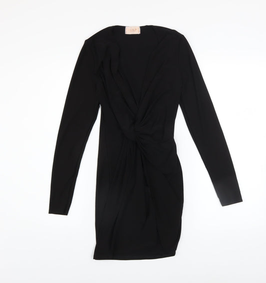 Club London Women's Black Size 6 Bodycon Long Sleeve Party Dress