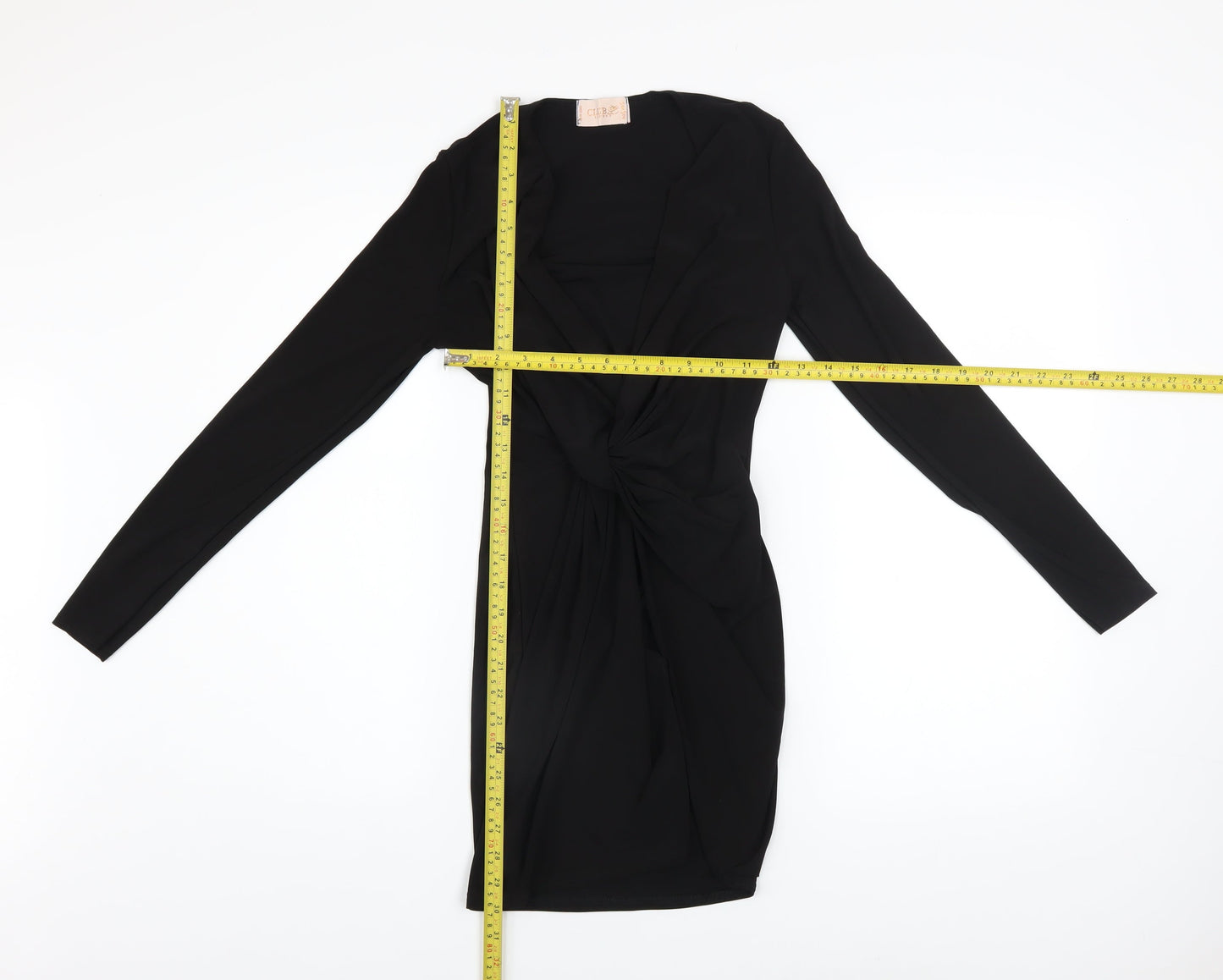 Club London Women's Black Size 6 Bodycon Long Sleeve Party Dress