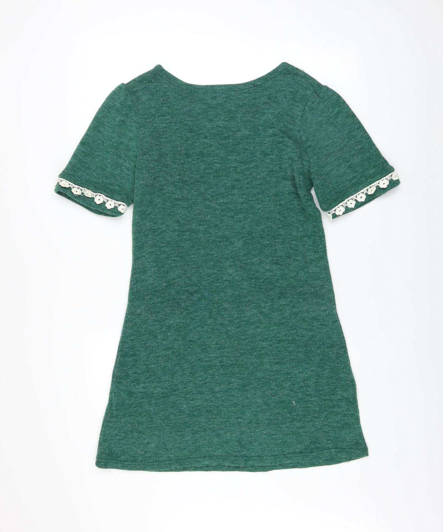 Pussycat London Women’s Green Wool Blend Short Sleeve Shift Dress M