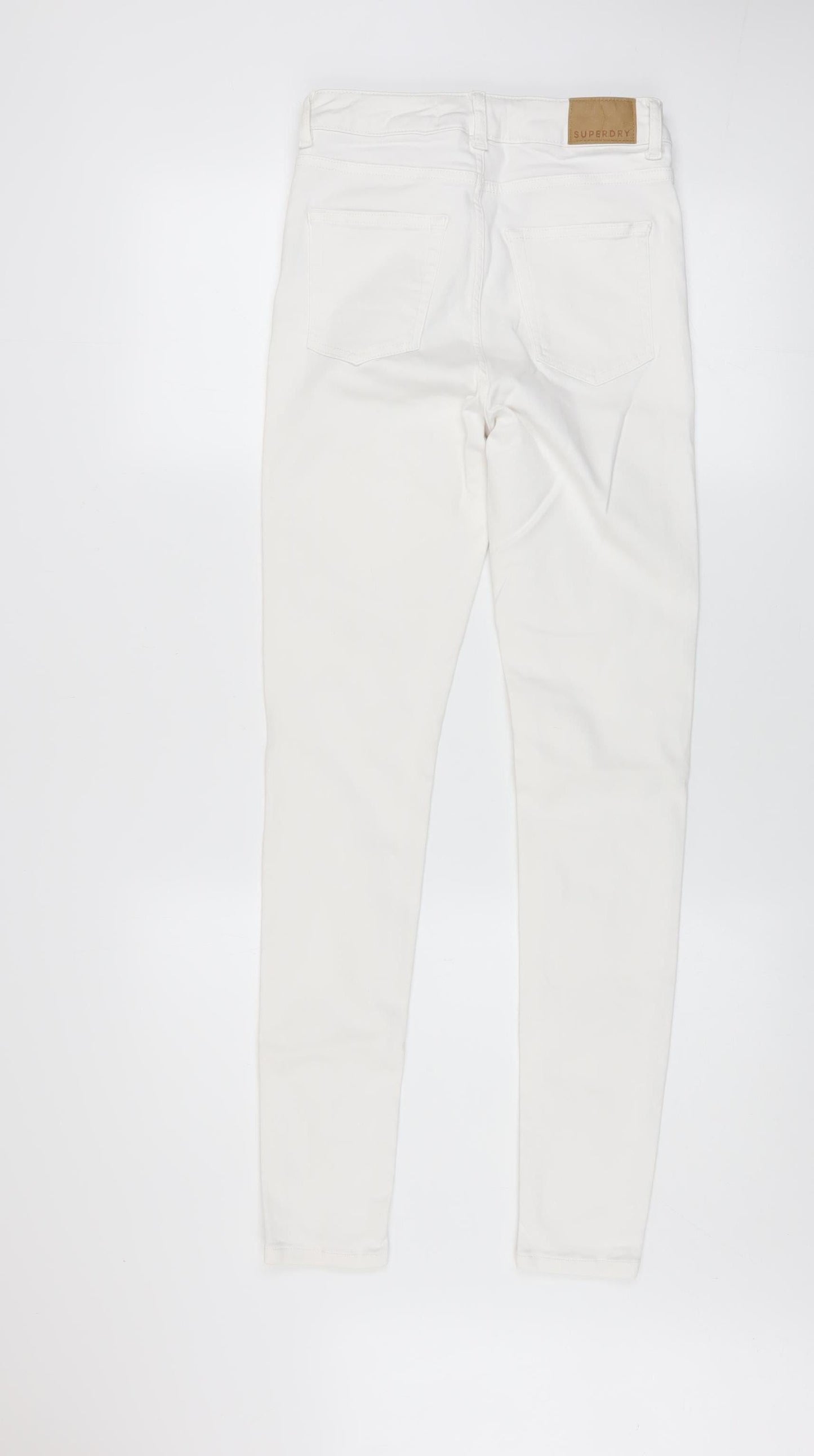 Superdry Womens White Skinny Stretch Jeans Size 26 Slim Fit