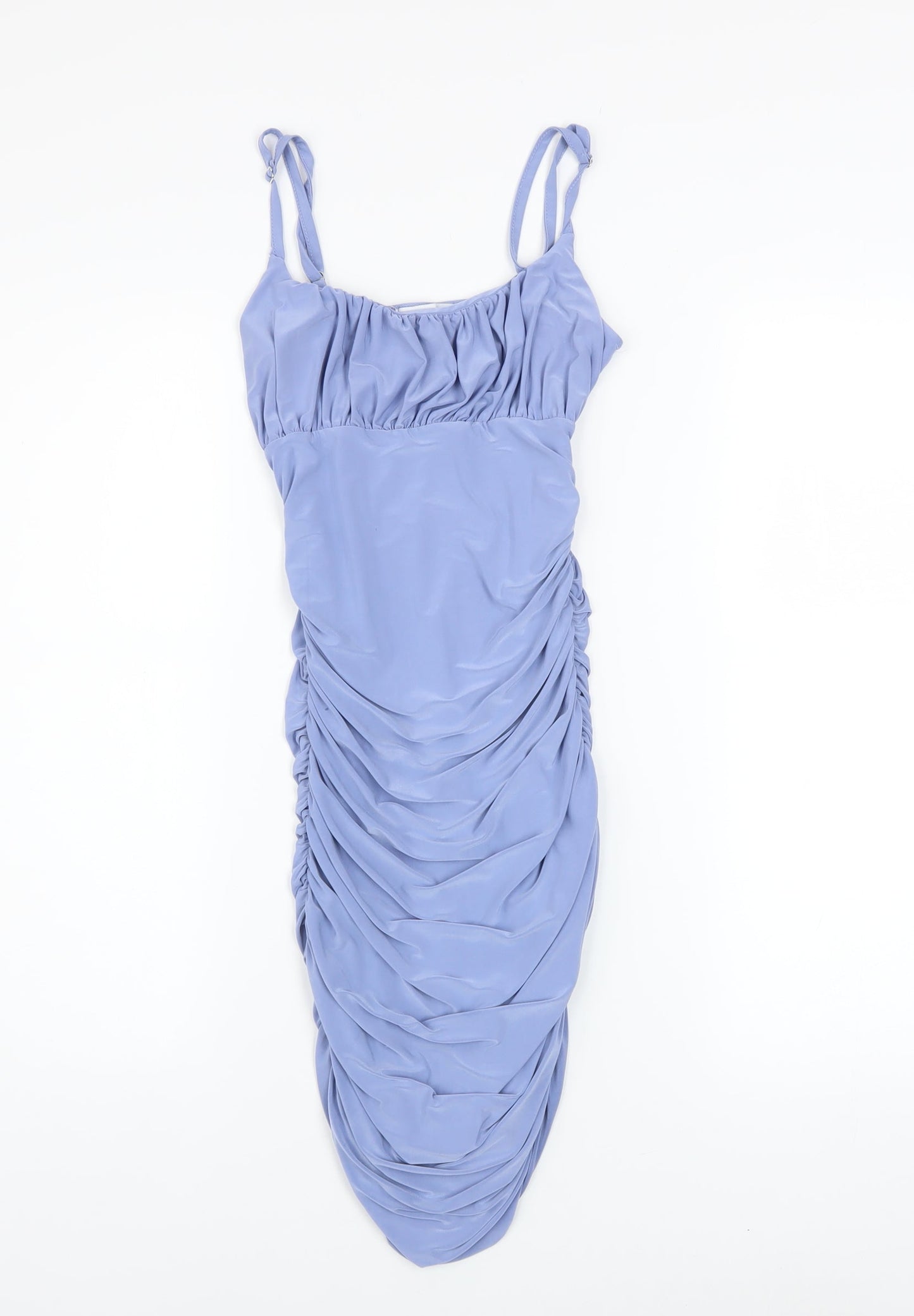 Quiz Women’s Blue Ruched Bodycon Midi Dress Size 6