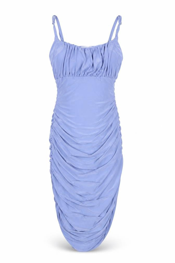 Quiz Women’s Blue Ruched Bodycon Midi Dress Size 6