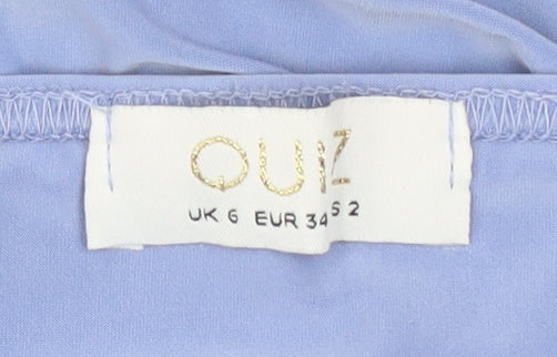 Quiz Women’s Blue Ruched Bodycon Midi Dress Size 6