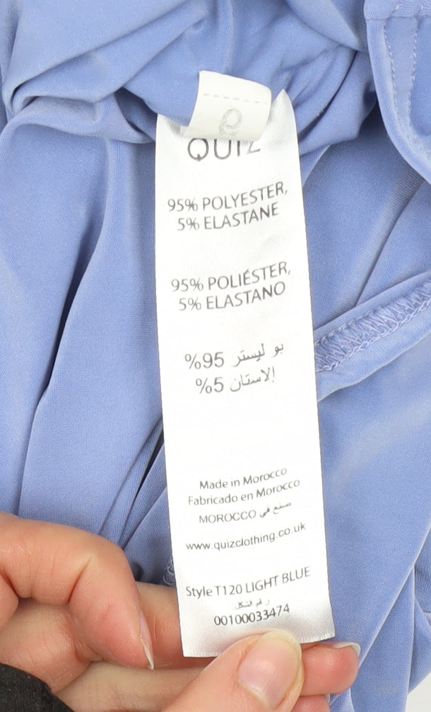 Quiz Women’s Blue Ruched Bodycon Midi Dress Size 6