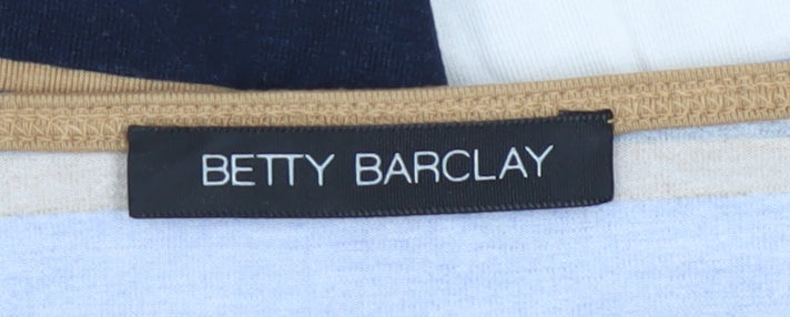 Betty Barclay Womens Multicoloured 3/4 Sleeve Jersey T-Shirt Size 12