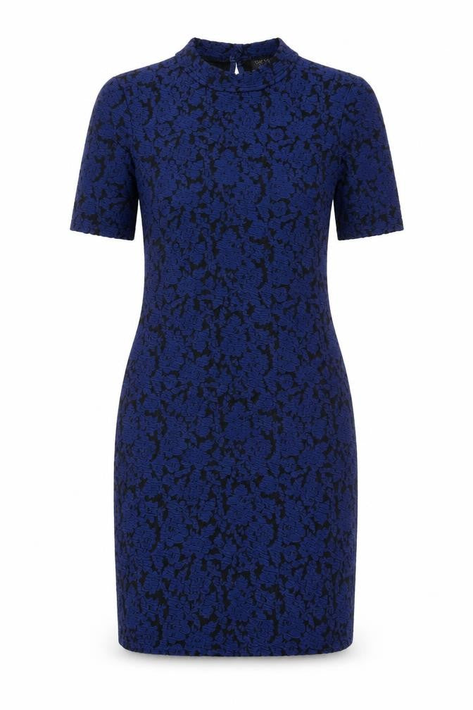 Topshop Women’s Blue Jacquard Floral Bodycon Dress Size 10