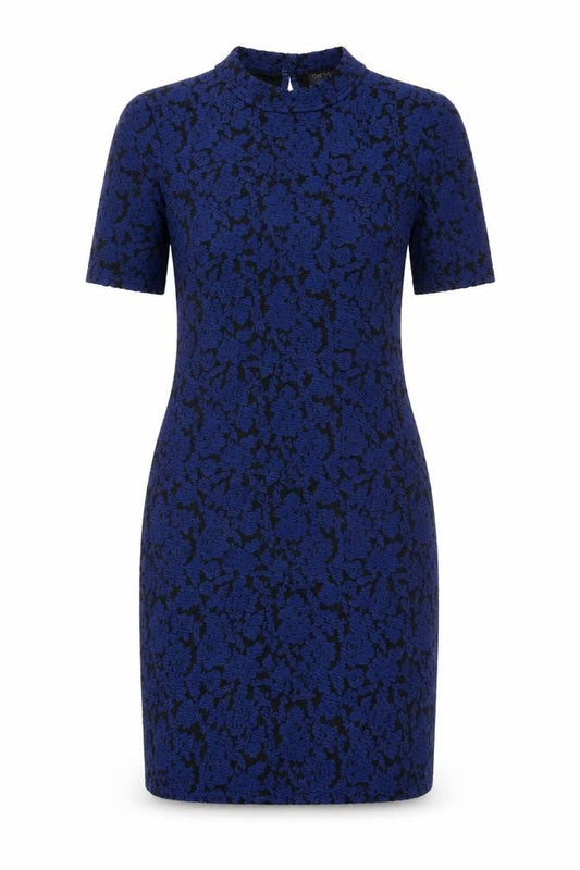 Topshop Women’s Blue Jacquard Floral Bodycon Dress Size 10