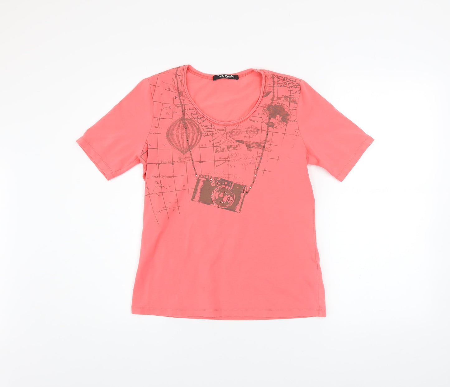 Betty Barclay Women’s Pink Travel Print Jersey T-Shirt Size 12
