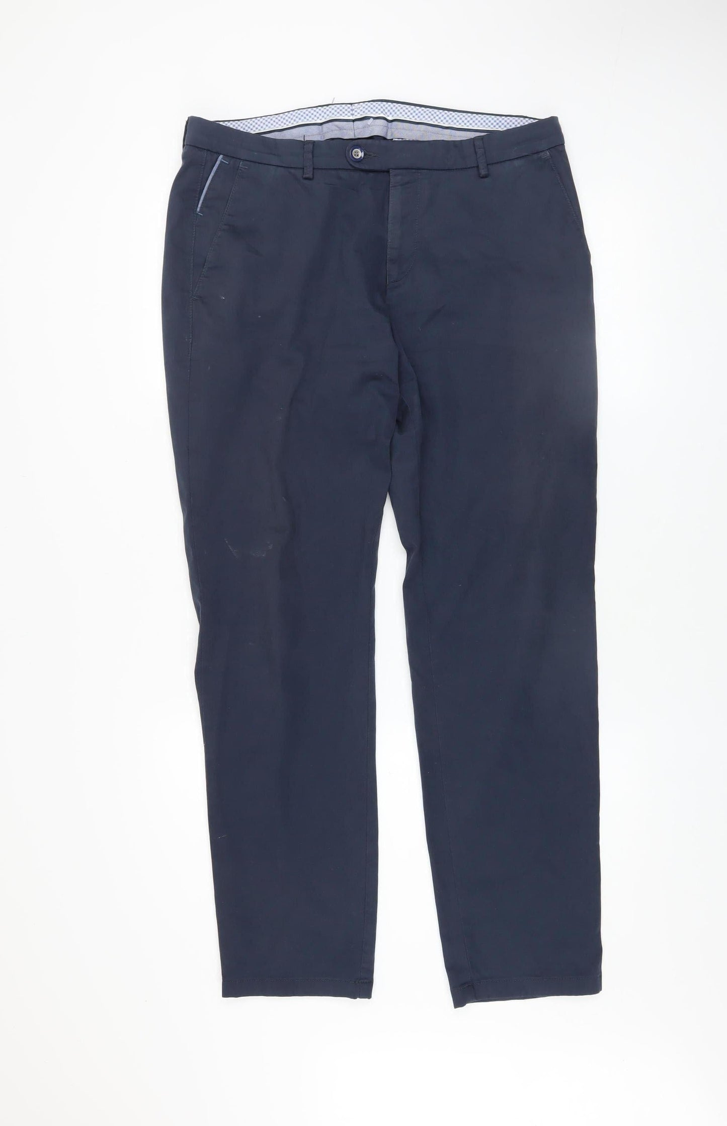 Bugatti Men's Blue Chino Trousers Size L 42in Regular Fit