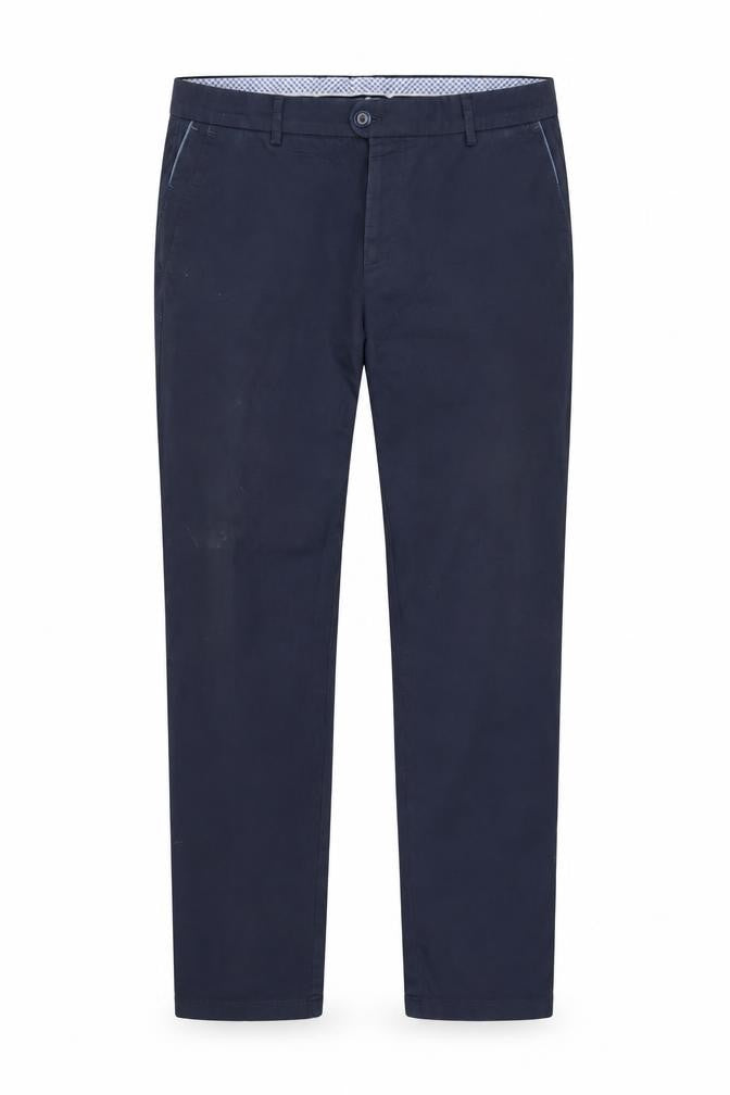 Bugatti Men's Blue Chino Trousers Size L 42in Regular Fit