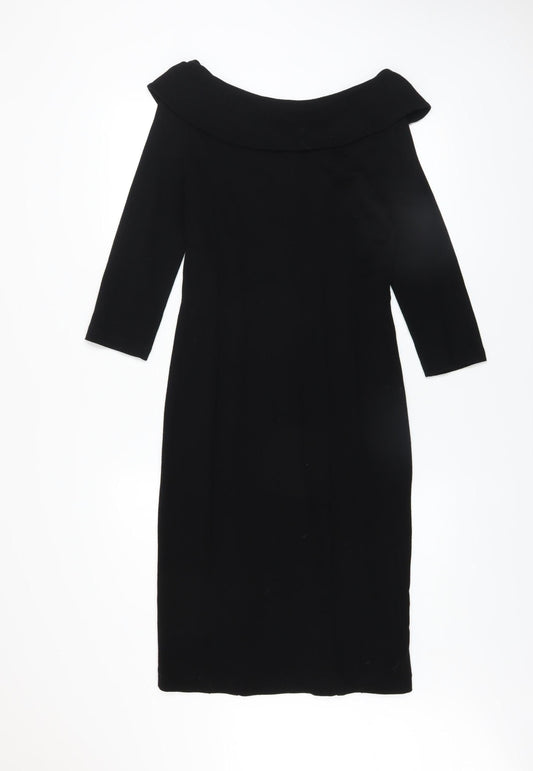 Wallis Women’s Black Off Shoulder Sheath Dress Size 8