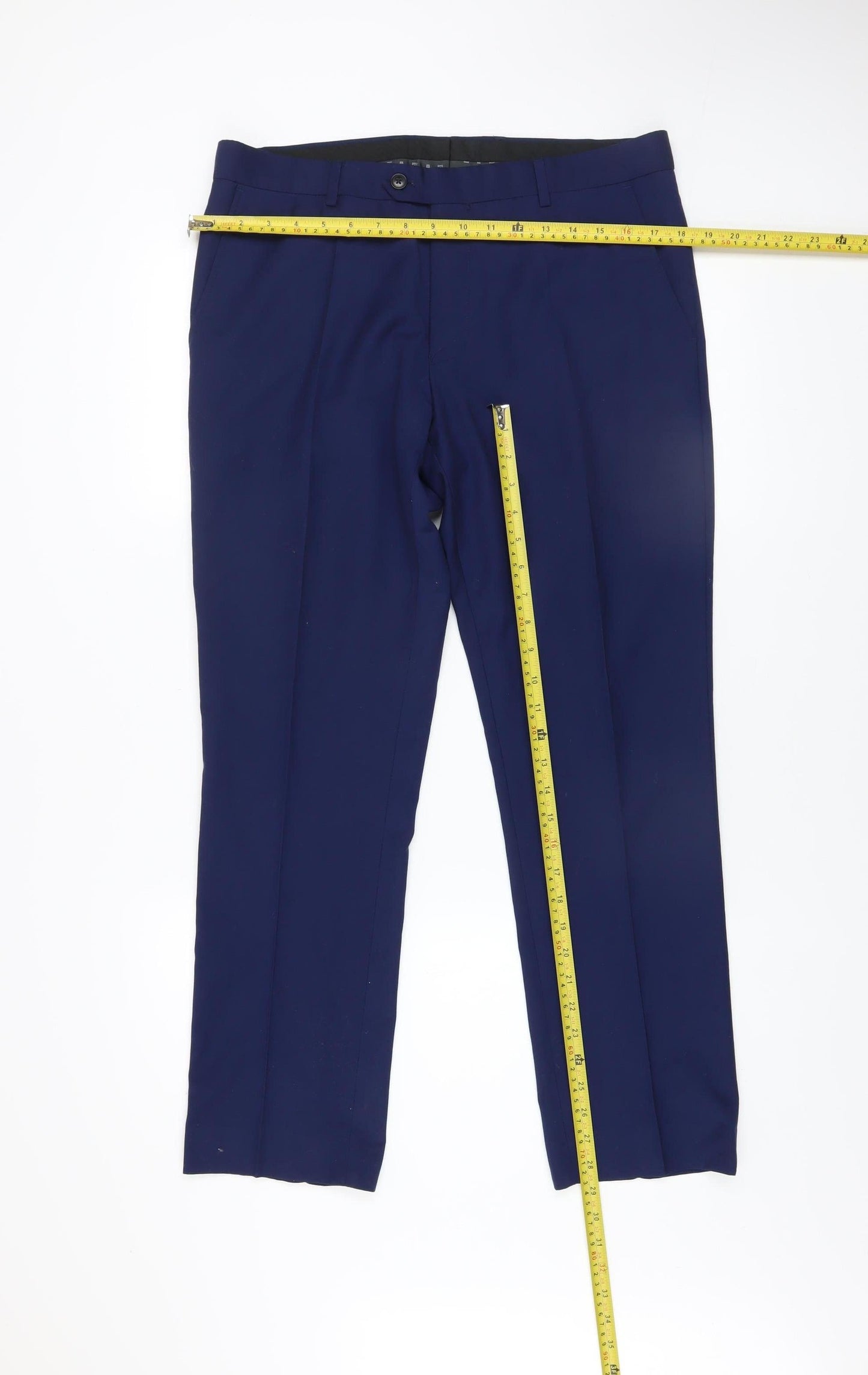 Next Men's Blue Dress Pants Trousers 34W 29L Regular Fit