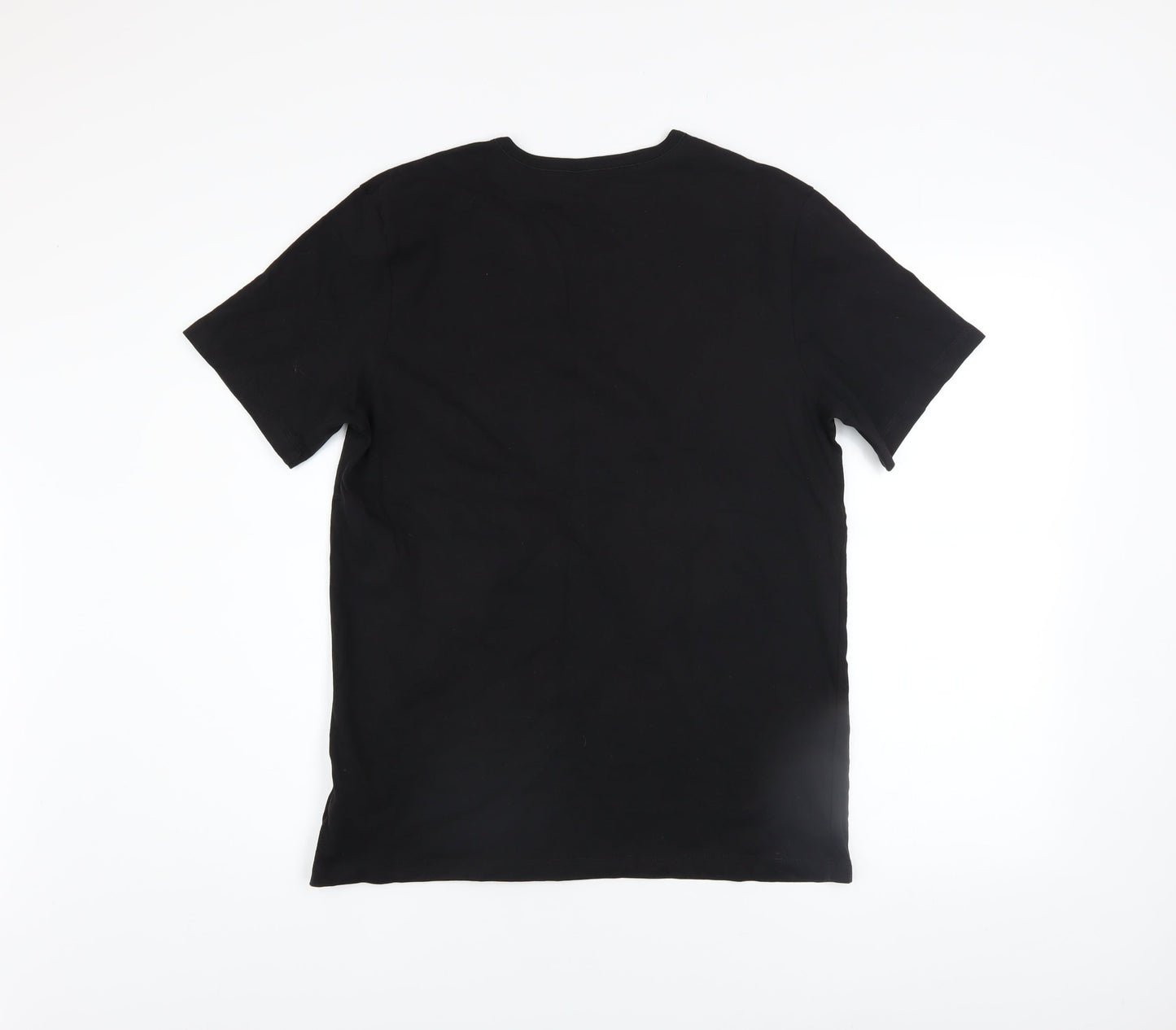 Hugo Boss Men's Black Cotton Crew Neck Regular Fit T-Shirt L