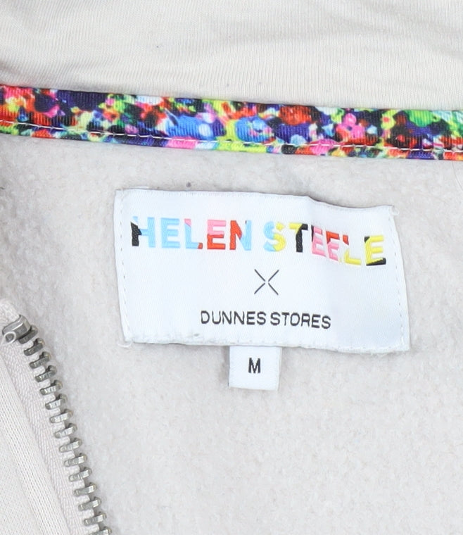 Helen Steele Men’s Beige Full Zip Hoodie Size M