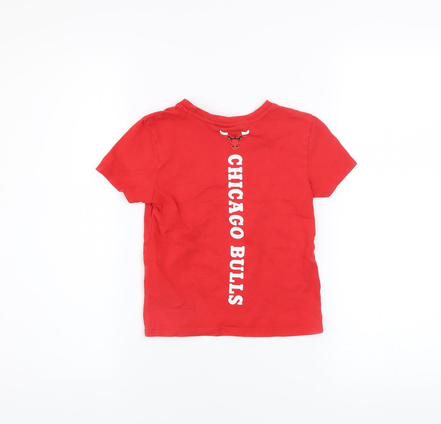 NBA Chicago Bulls Boys Red Cotton T-Shirt 3-4 Years Short Sleeve Top
