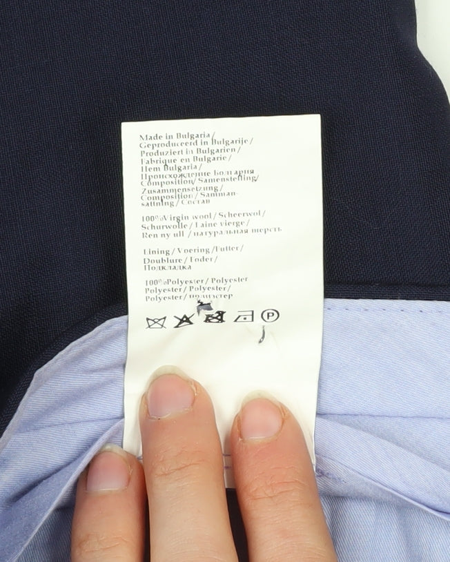 Van Gils Men's Blue Wool Dress Trousers Size 54 Tailored Fit