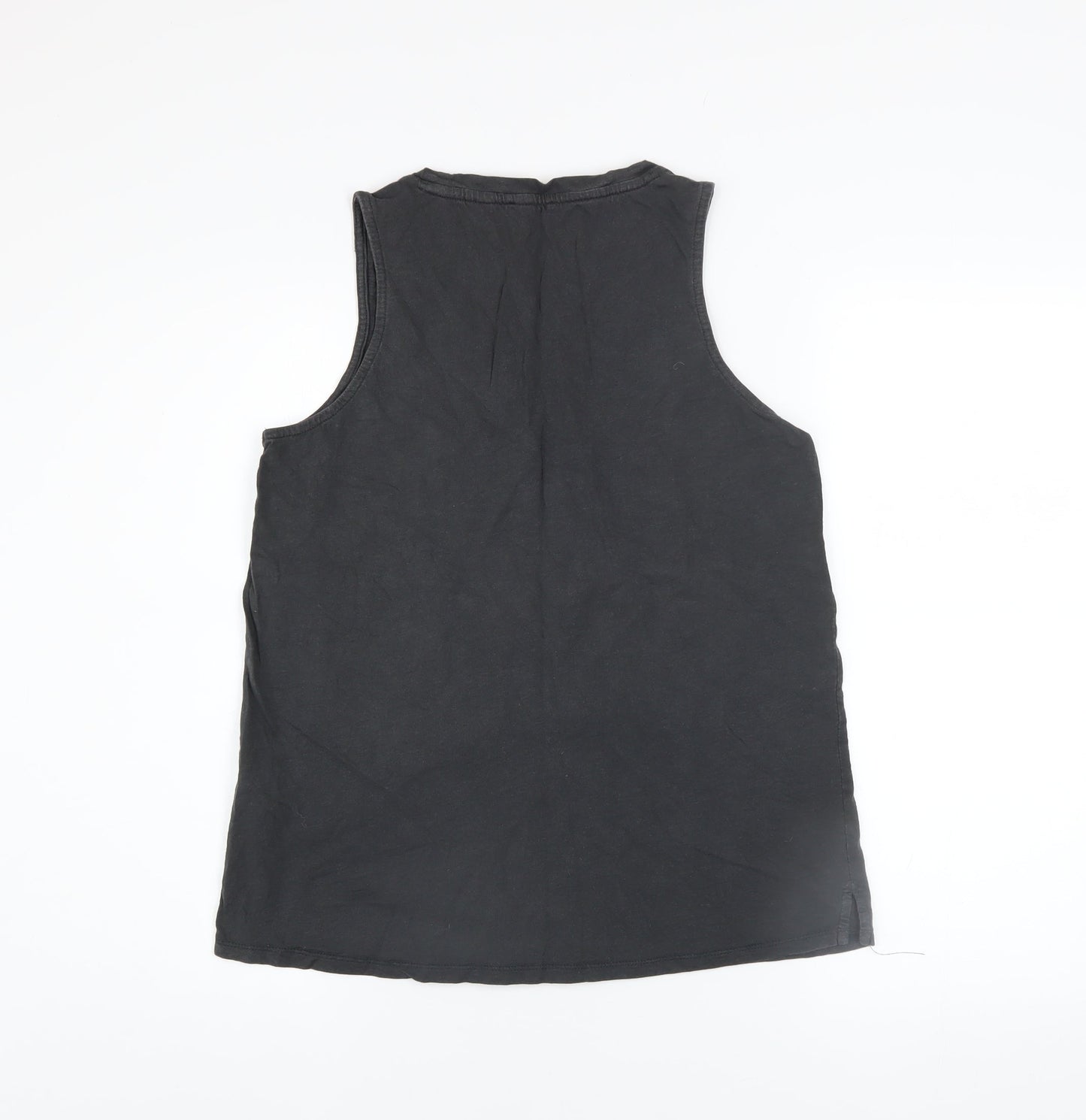 Fat Face Womens Black Cotton 'Living The Dream' Tank Top Size 10