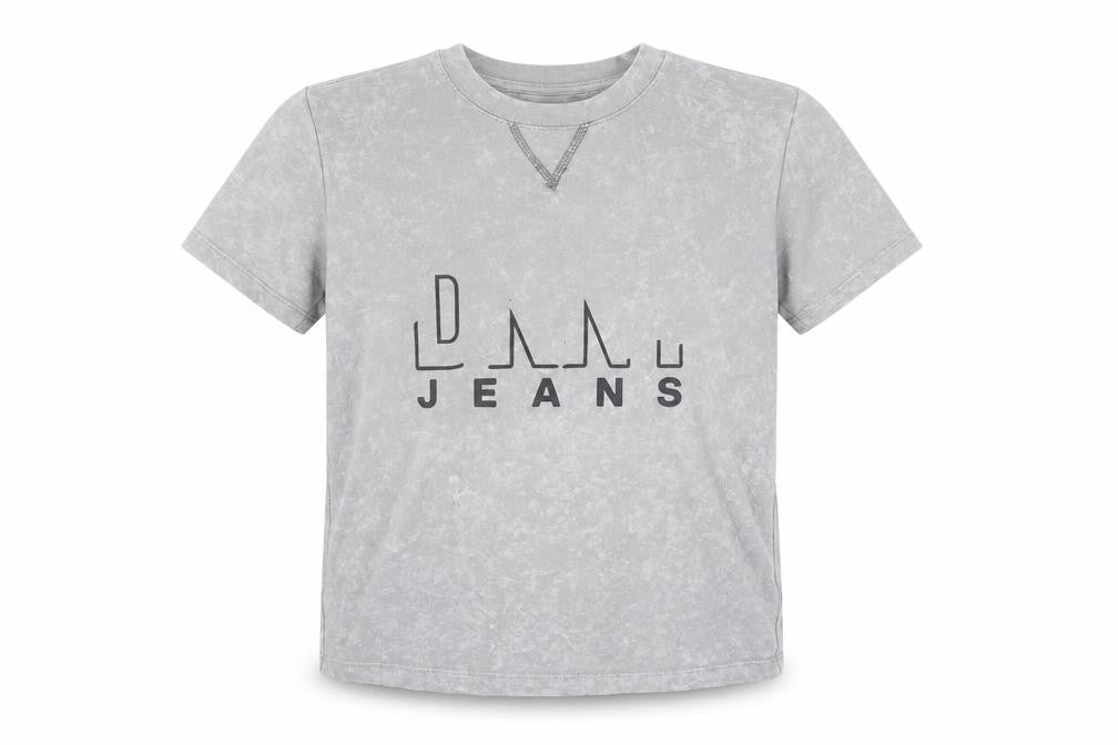 DKNY Boys Grey Logo Acid Wash Cotton Blend T-Shirt Size 10 Years