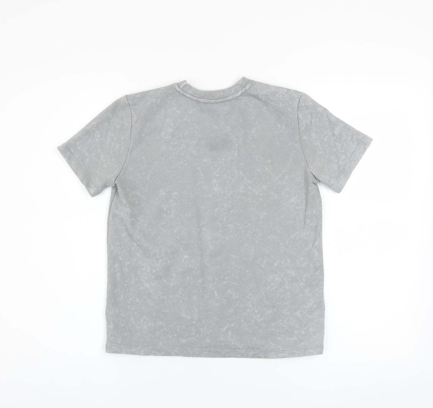 DKNY Boys Grey Logo Acid Wash Cotton Blend T-Shirt Size 10 Years