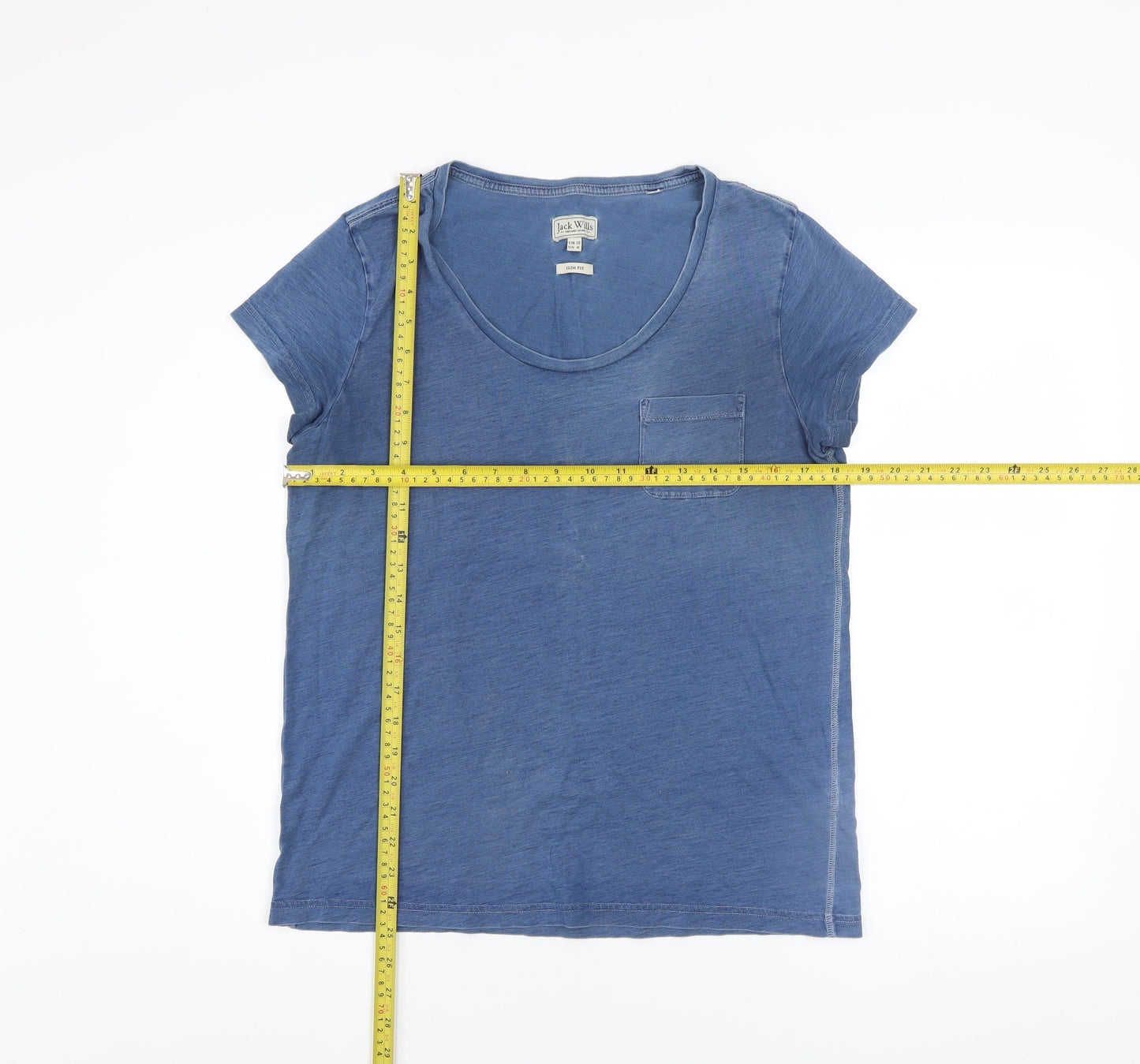 Jack Wills Womens Blue Slim Fit Cotton T-Shirt UK 12