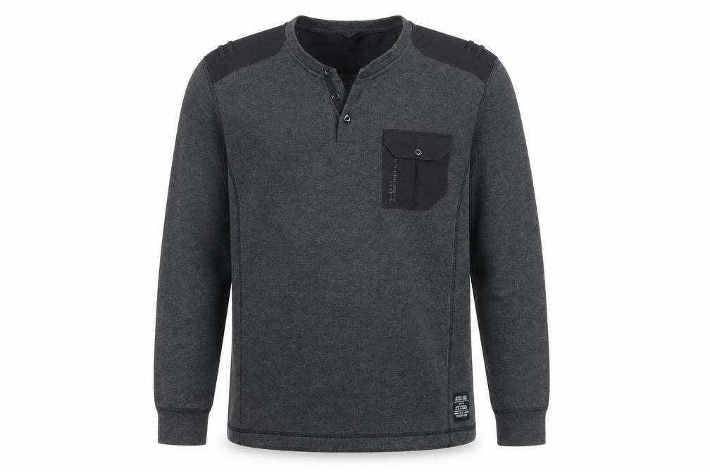 Denim Seventy3 Men's Grey Henley Sweatshirt Size L