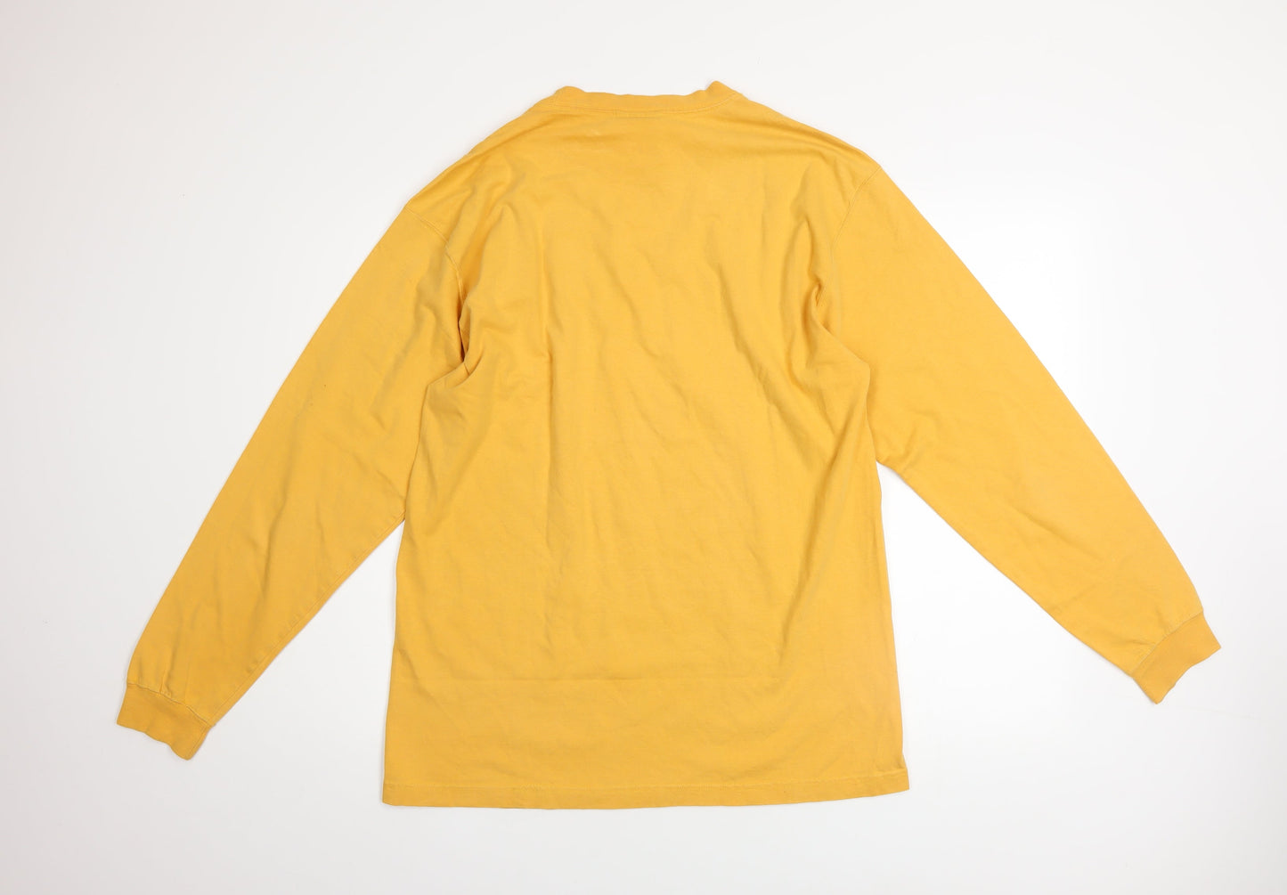 Jansport Men's Yellow Long Sleeve Valparaiso Cotton T-Shirt M Retro